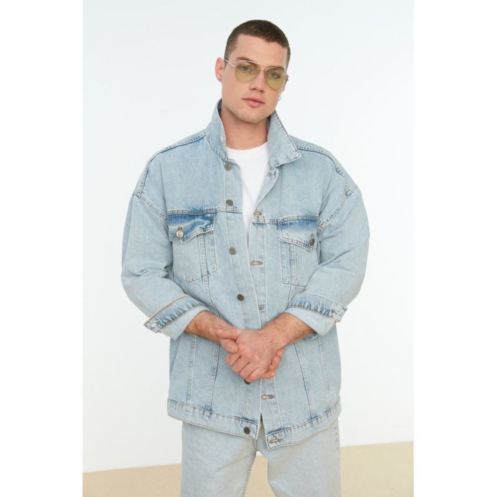 NWT Trendyol Men Oversize Lapel collar Denim Jacket